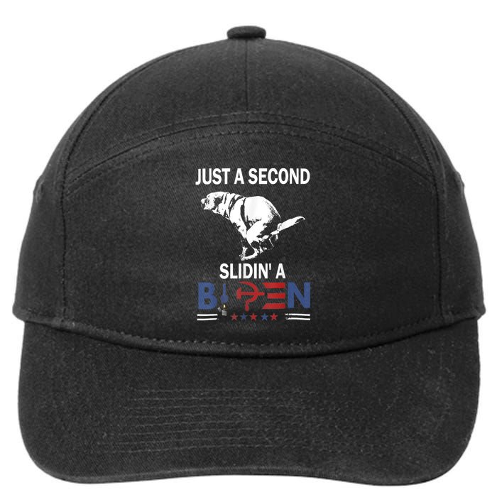 Just A Second Slidin A Biden Funny Joe Biden 7-Panel Snapback Hat