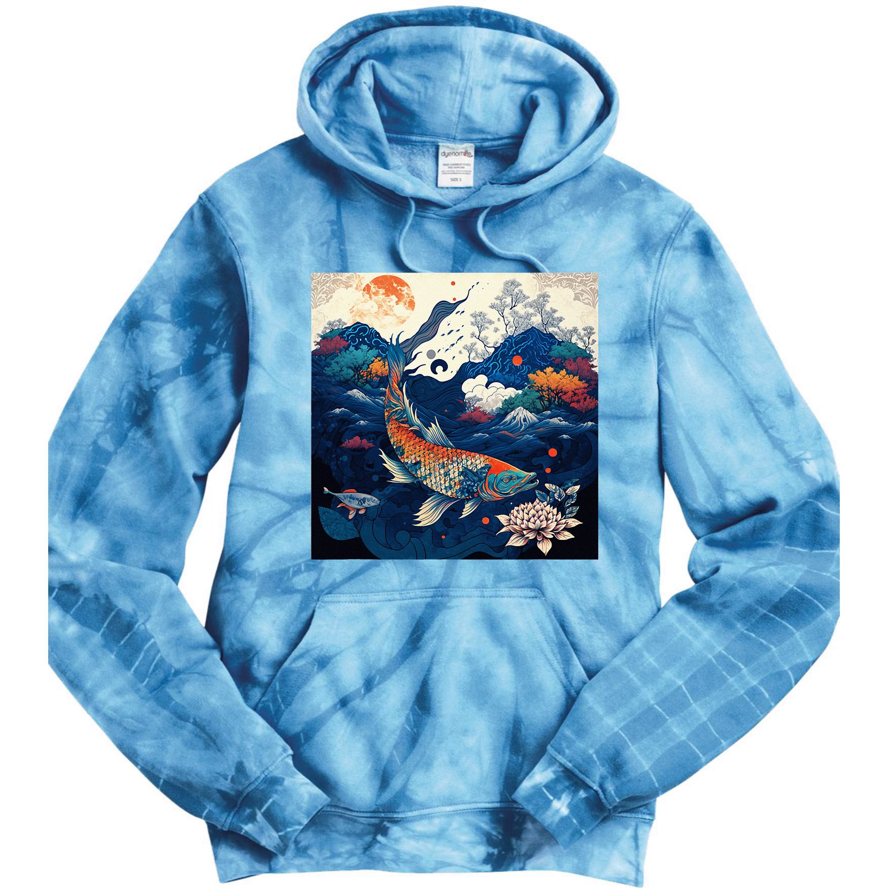 Japanese Art Samurai Aesthetic Koi Fish Tie Dye Hoodie