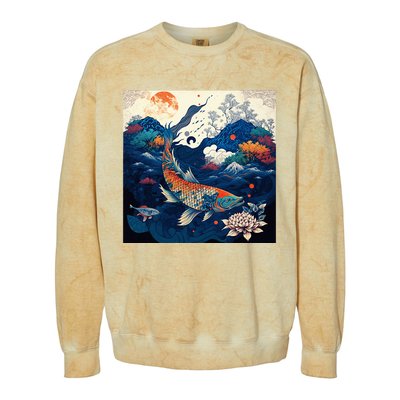 Japanese Art Samurai Aesthetic Koi Fish Colorblast Crewneck Sweatshirt