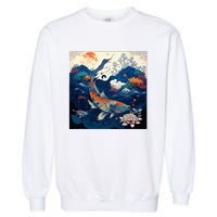 Japanese Art Samurai Aesthetic Koi Fish Garment-Dyed Sweatshirt