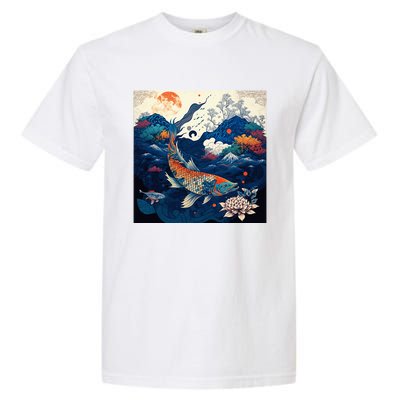 Japanese Art Samurai Aesthetic Koi Fish Garment-Dyed Heavyweight T-Shirt