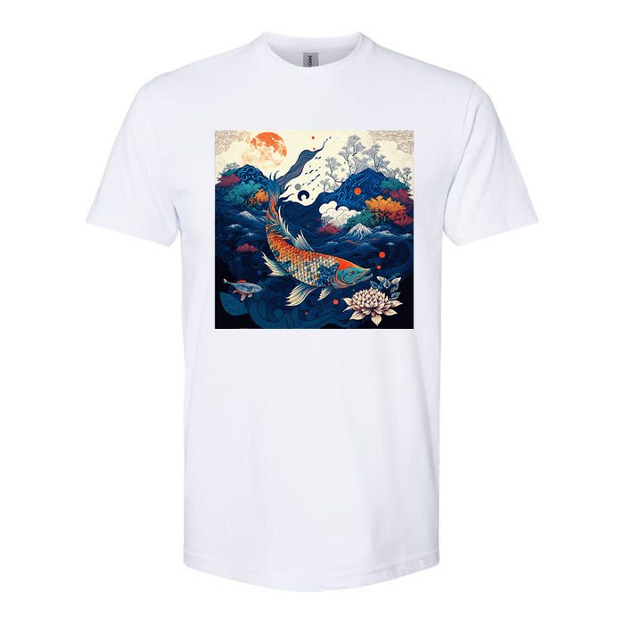 Japanese Art Samurai Aesthetic Koi Fish Softstyle CVC T-Shirt