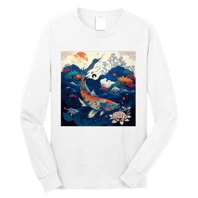 Japanese Art Samurai Aesthetic Koi Fish Long Sleeve Shirt