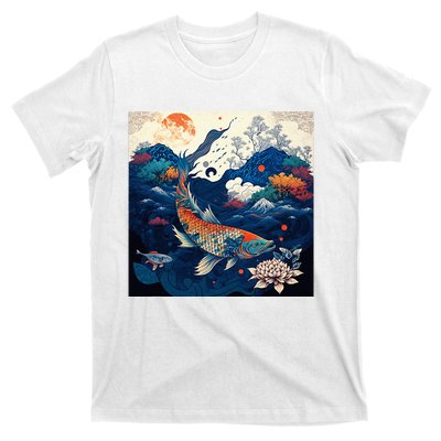 Japanese Art Samurai Aesthetic Koi Fish T-Shirt