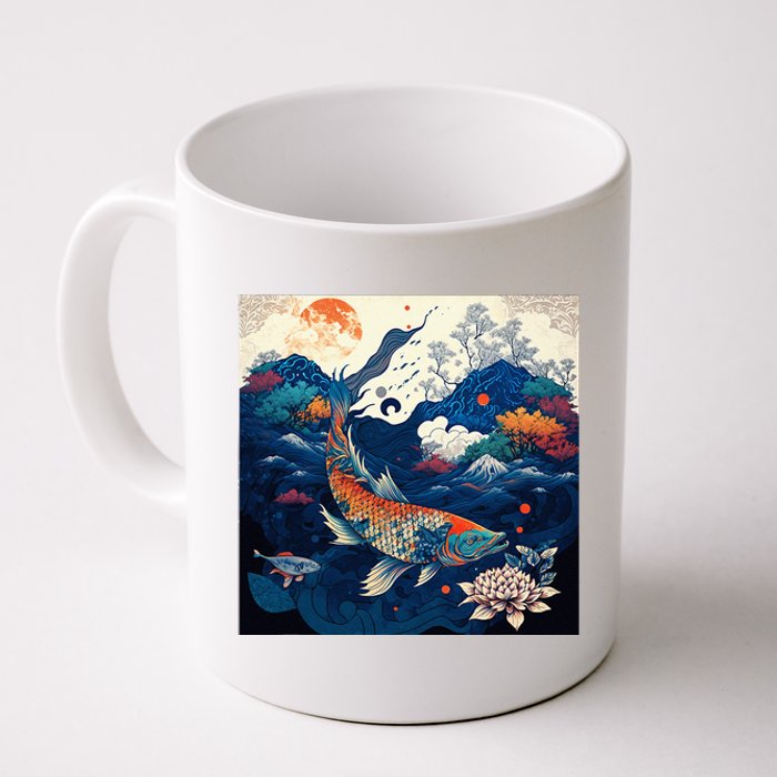 Japanese Art Samurai Aesthetic Koi Fish Coffee Mug