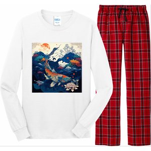 Japanese Art Samurai Aesthetic Koi Fish Long Sleeve Pajama Set