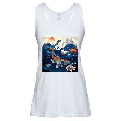 Japanese Art Samurai Aesthetic Koi Fish Ladies Essential Flowy Tank