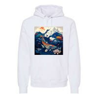 Japanese Art Samurai Aesthetic Koi Fish Premium Hoodie