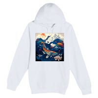 Japanese Art Samurai Aesthetic Koi Fish Premium Pullover Hoodie