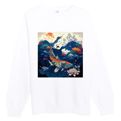 Japanese Art Samurai Aesthetic Koi Fish Premium Crewneck Sweatshirt