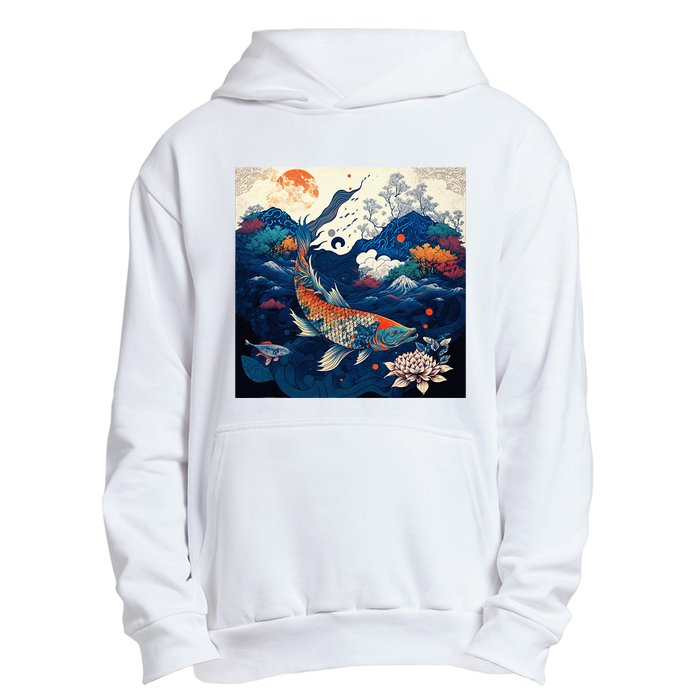 Japanese Art Samurai Aesthetic Koi Fish Urban Pullover Hoodie