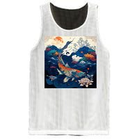 Japanese Art Samurai Aesthetic Koi Fish Mesh Reversible Basketball Jersey Tank