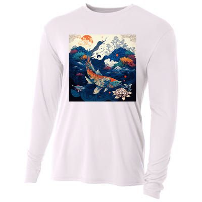 Japanese Art Samurai Aesthetic Koi Fish Cooling Performance Long Sleeve Crew