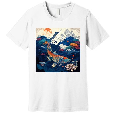 Japanese Art Samurai Aesthetic Koi Fish Premium T-Shirt