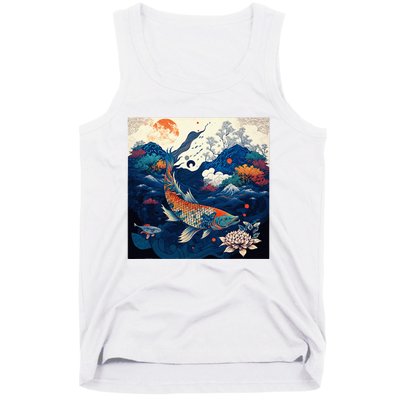 Japanese Art Samurai Aesthetic Koi Fish Tank Top