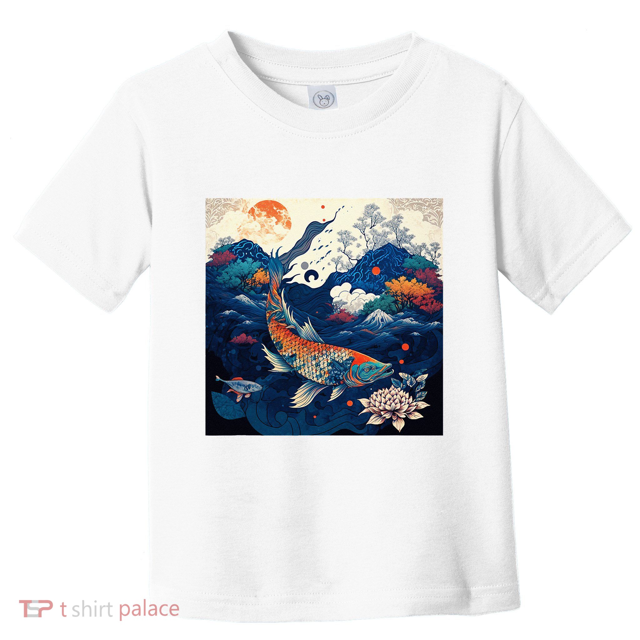Japanese Art Samurai Aesthetic Koi Fish Toddler T-Shirt