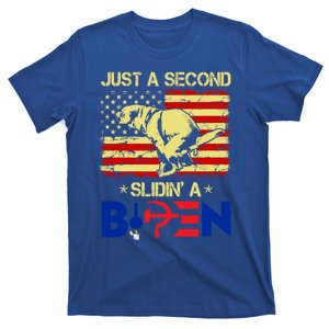 Just A Second Slidin A Biden Funny American Flag T-Shirt