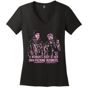 Jay And Silent Bob A WomanS Body Is Her Own Business Women's V-Neck T-Shirt