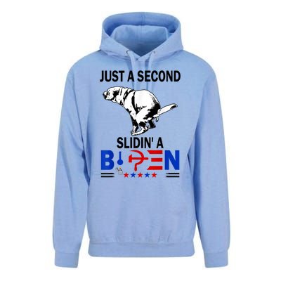 Just A Second Slidin' A Biden Funny Biden Unisex Surf Hoodie