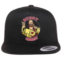 Jay And Silent Bob Buddy Christ Circle Portrait Flat Bill Trucker Hat