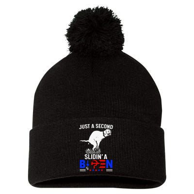 Just A Second Slidin A Biden Pom Pom 12in Knit Beanie