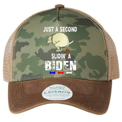 Just A Second Sliding Funny Saying Biden President Legacy Tie Dye Trucker Hat