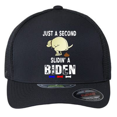 Just A Second Sliding Funny Saying Biden President Flexfit Unipanel Trucker Cap