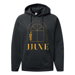 Jjune Accommodation Specialists Frontback Gold Performance Fleece Hoodie