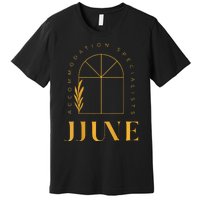 Jjune Accommodation Specialists Frontback Gold Premium T-Shirt