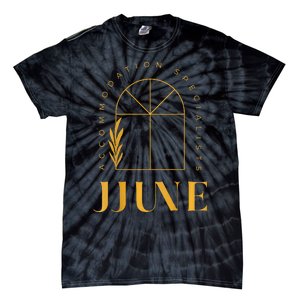 Jjune Accommodation Specialists Frontback Gold Tie-Dye T-Shirt