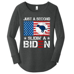 Just A Second Slidin' A Biden Funny Biden Women's Perfect Tri Tunic Long Sleeve Shirt