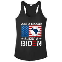 Just A Second Slidin' A Biden Funny Biden Ladies PosiCharge Competitor Racerback Tank