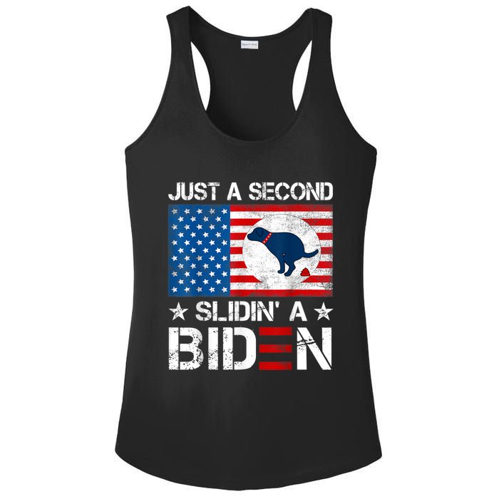 Just A Second Slidin' A Biden Funny Biden Ladies PosiCharge Competitor Racerback Tank