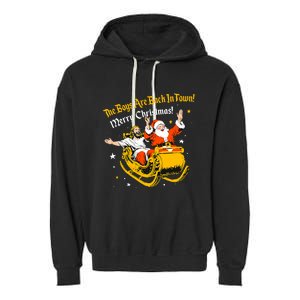 Jesus And Santa Claus The Boy Are Back In A Town Christmas Garment-Dyed Fleece Hoodie