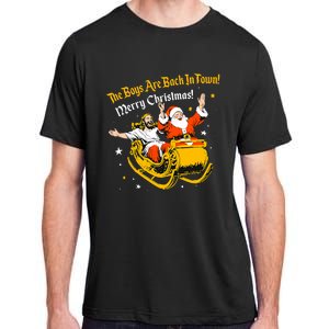 Jesus And Santa Claus The Boy Are Back In A Town Christmas Adult ChromaSoft Performance T-Shirt