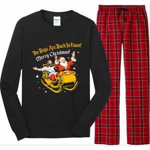 Jesus And Santa Claus The Boy Are Back In A Town Christmas Long Sleeve Pajama Set