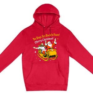 Jesus And Santa Claus The Boy Are Back In A Town Christmas Premium Pullover Hoodie