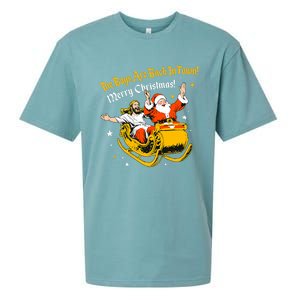 Jesus And Santa Claus The Boy Are Back In A Town Christmas Sueded Cloud Jersey T-Shirt