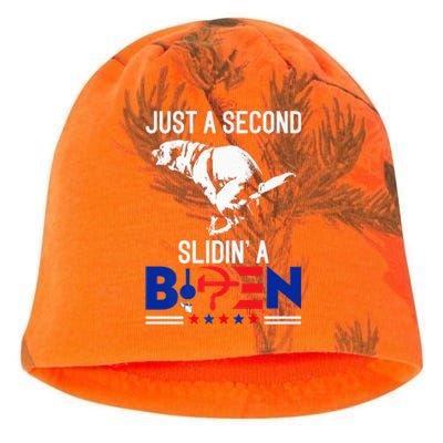 Just A Second Slidin' A Biden Funny Humour Biden Kati - Camo Knit Beanie