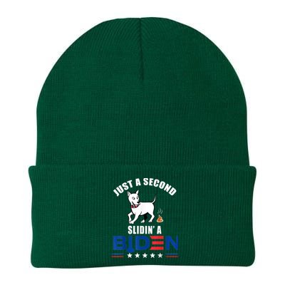 Just A Second Slidin' A Biden Funny Biden Knit Cap Winter Beanie