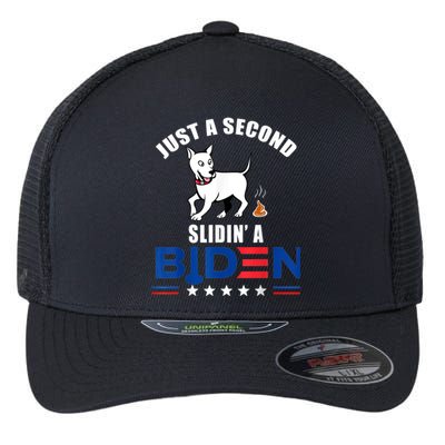 Just A Second Slidin' A Biden Funny Biden Flexfit Unipanel Trucker Cap