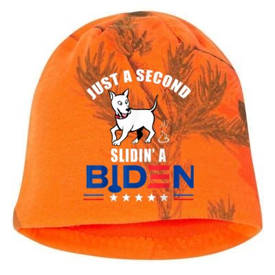 Just A Second Slidin' A Biden Funny Biden Kati - Camo Knit Beanie