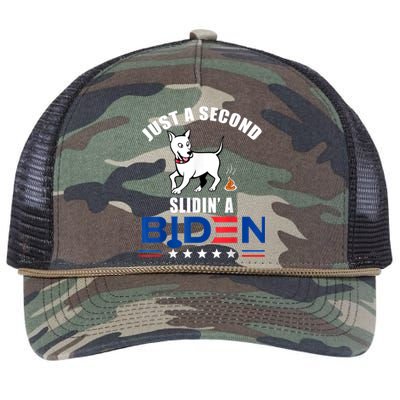 Just A Second Slidin' A Biden Funny Biden Retro Rope Trucker Hat Cap