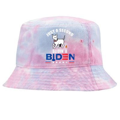 Just A Second Slidin' A Biden Funny Biden Tie-Dyed Bucket Hat