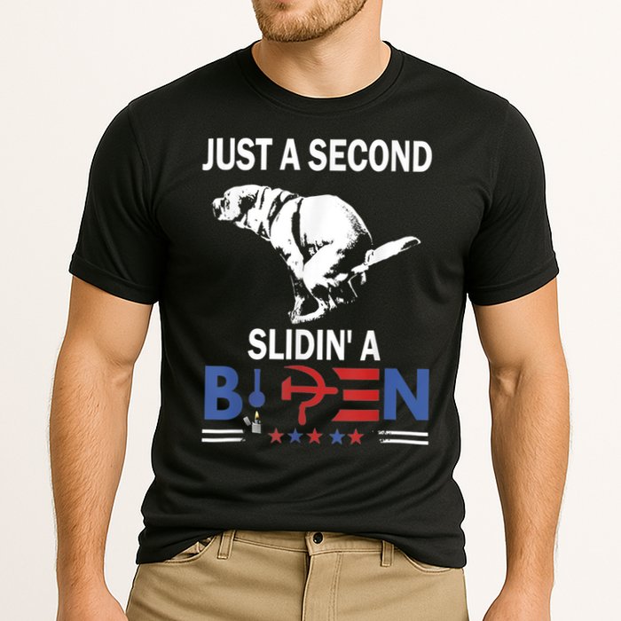Just A Second Slidin' A Biden Cooling Performance Crew T-Shirt