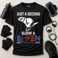 Just A Second Slidin' A Biden Cooling Performance Crew T-Shirt