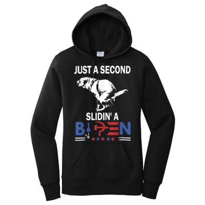 Just A Second Slidin' A Biden Women's Pullover Hoodie