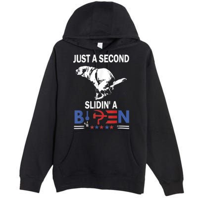 Just A Second Slidin' A Biden Premium Pullover Hoodie