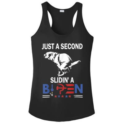 Just A Second Slidin' A Biden Ladies PosiCharge Competitor Racerback Tank