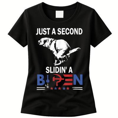 Just A Second Slidin' A Biden Womens T-Shirt